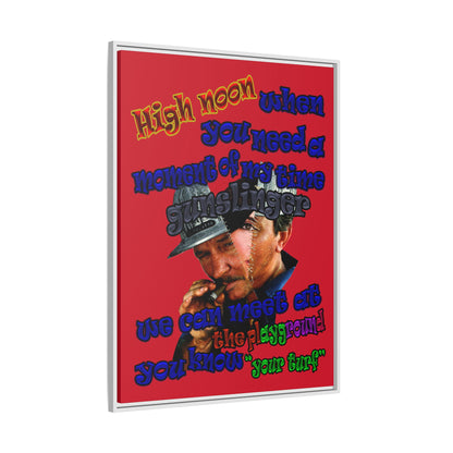 high noon - framed canvas art (dark red)