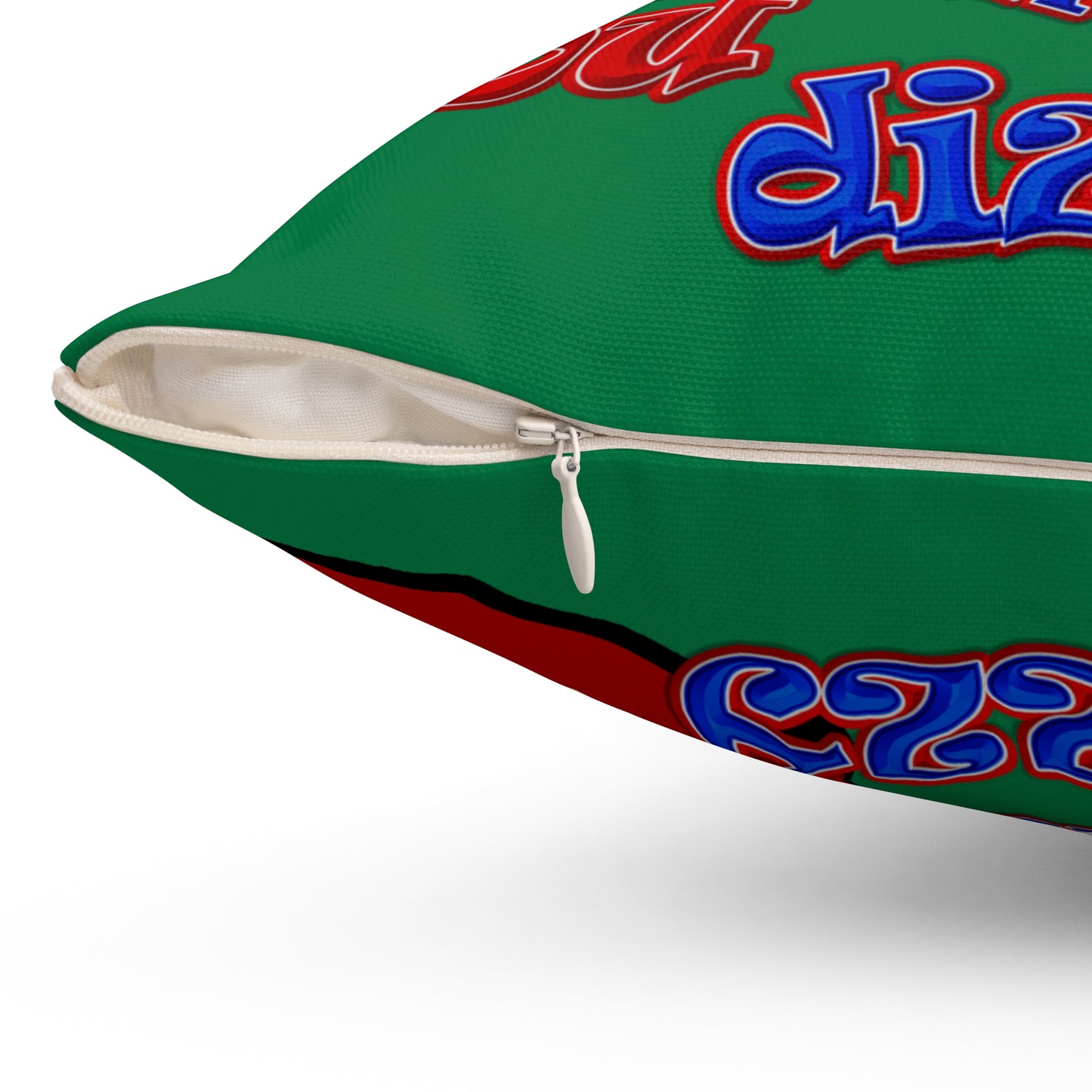 santa's shoes - Spun Polyester Square Pillow - (dark green)