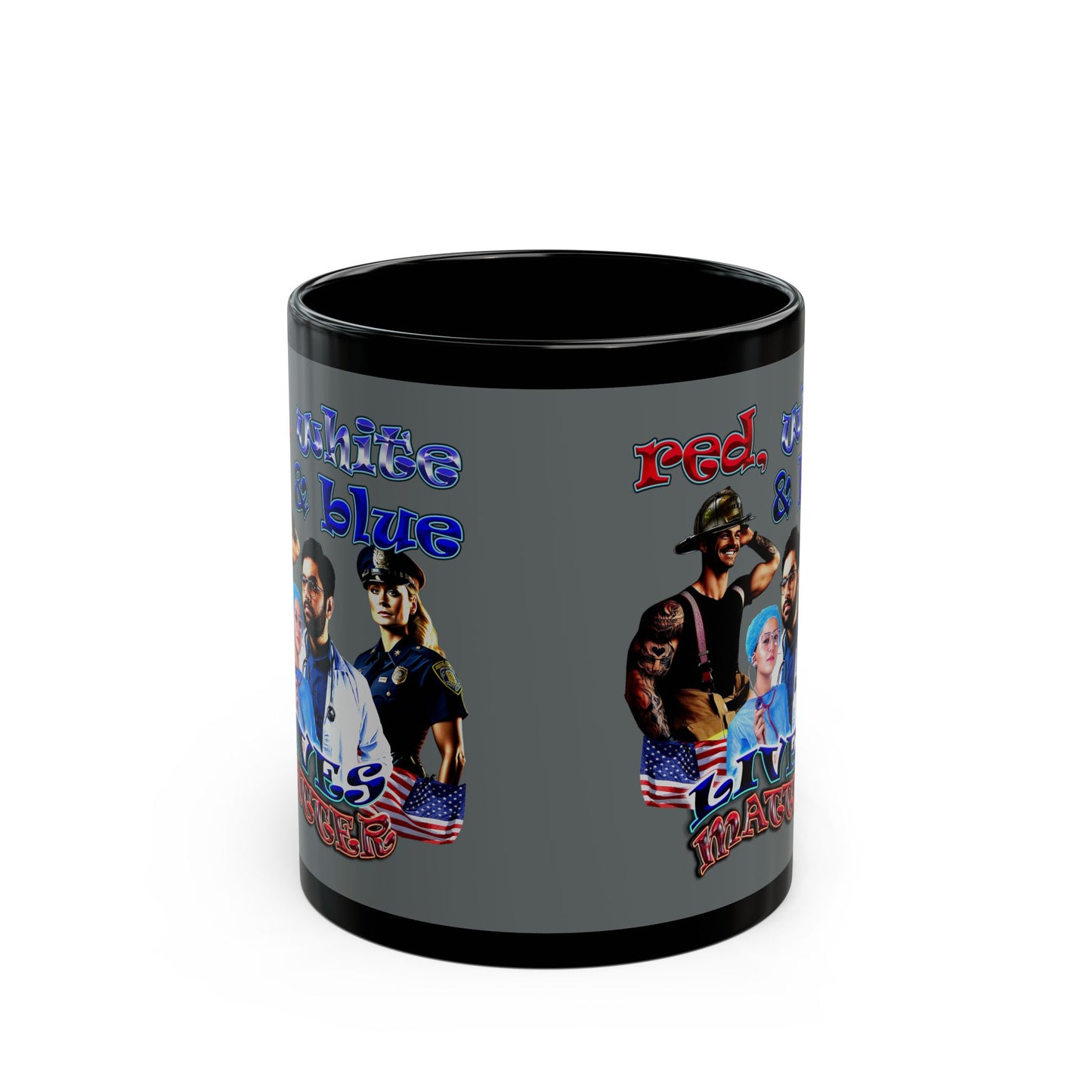 rw&b lives matter - Black Mug (dark grey)