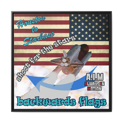 shoot for the stars - framed canvas art (white marble)
