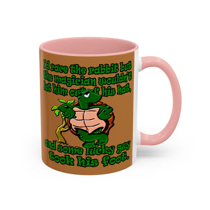 turtle race - Accent Mug (light brown)