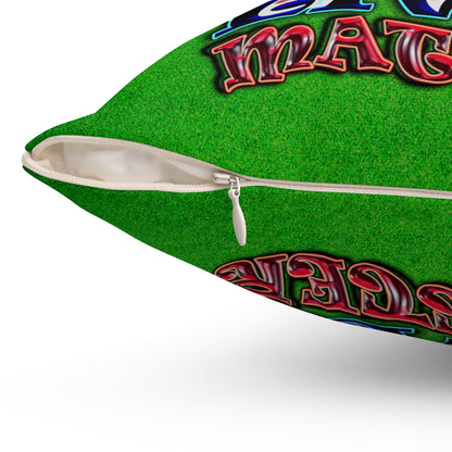 rw&b lives matter - Spun Polyester Square Pillow - (green turf)