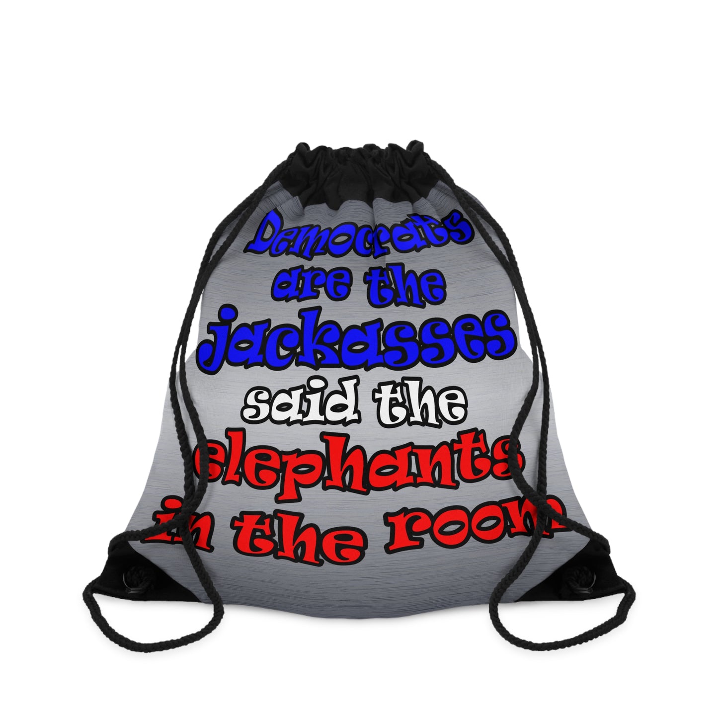 donkeys and elephants - Drawstring Bag (brushed nickel)