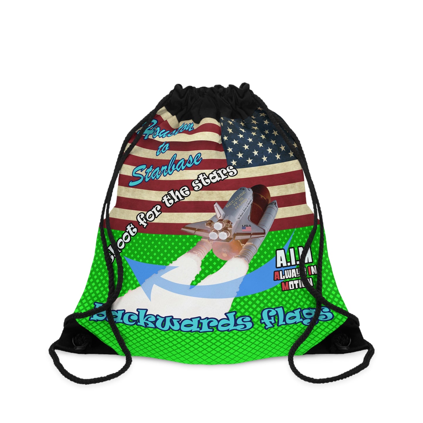 shoot for the stars - Drawstring Bag (logo green)