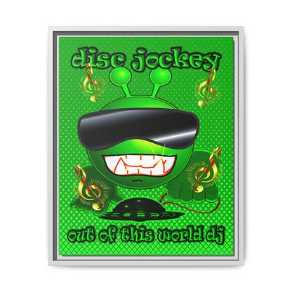 disc jockey - framed canvas art (logo green)
