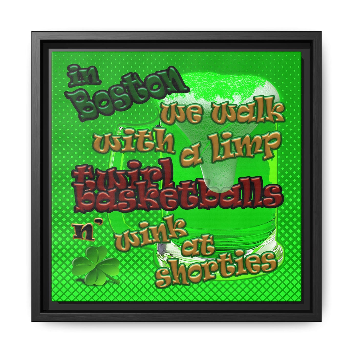 celtics logo - framed canvas art (logo green)