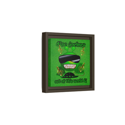 disc jockey - framed canvas art (green turf)