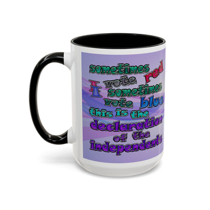 declaration of the independents - Accent Mug (light blue-pink wave)