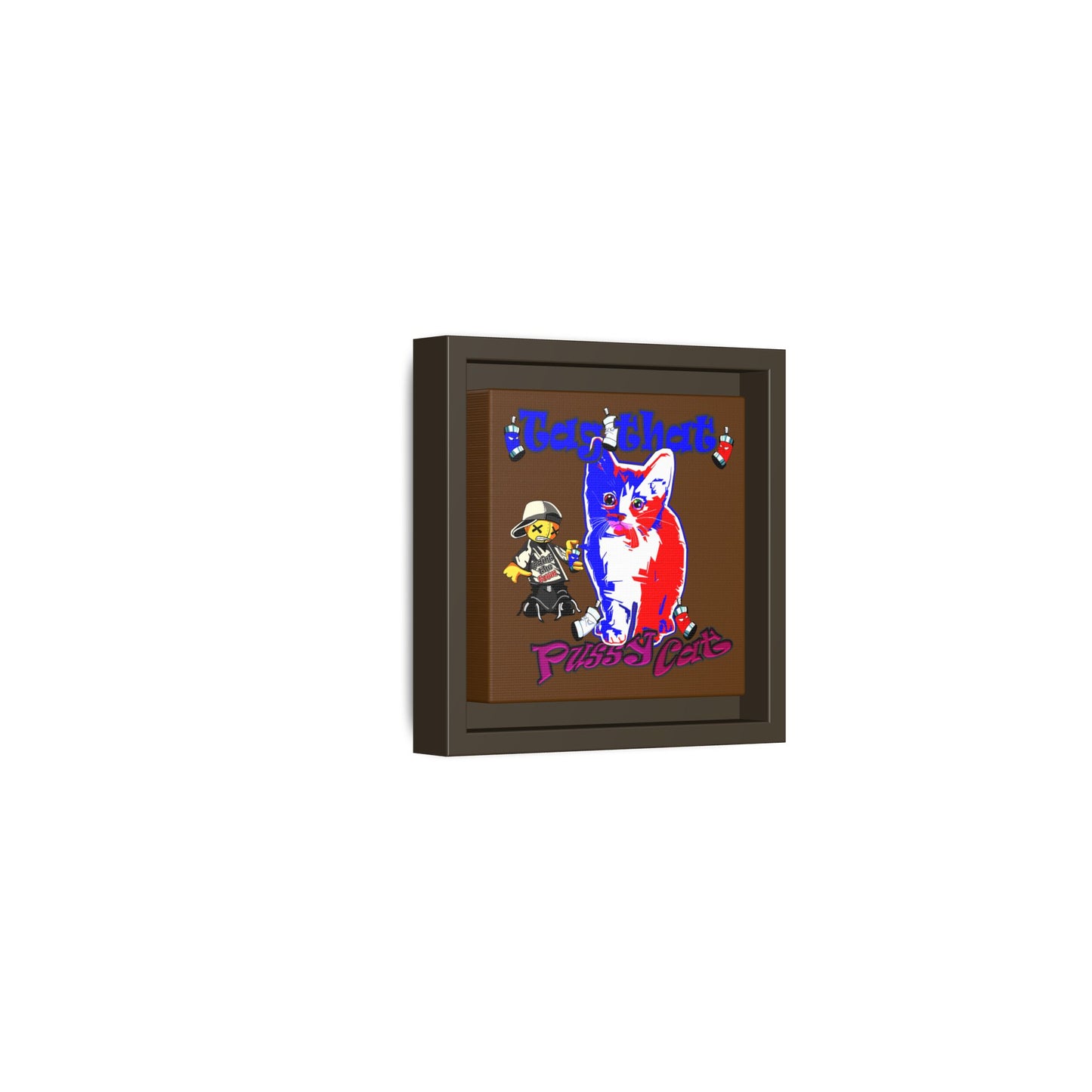 tag that - framed canvas art (brown)