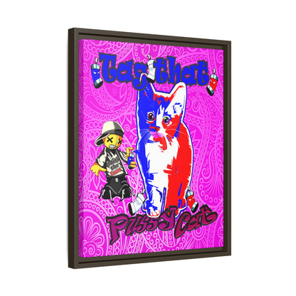 tag that - framed canvas art (pink swirl)