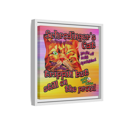 schrodinger's cat - framed canvas art (color blur)