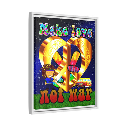 love peace - framed canvas art ('snoops' background)