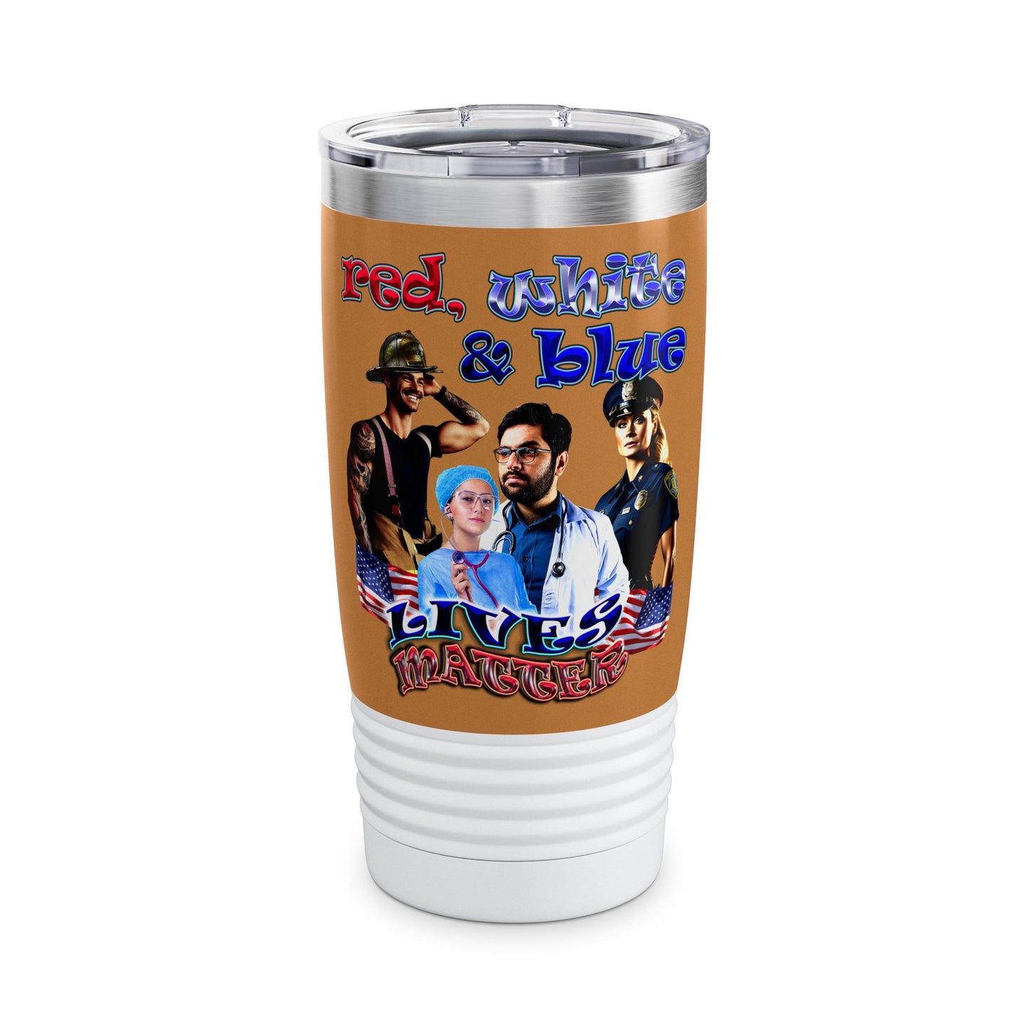 rw&b lives matter - Ringneck Tumbler, 20oz (light brown)