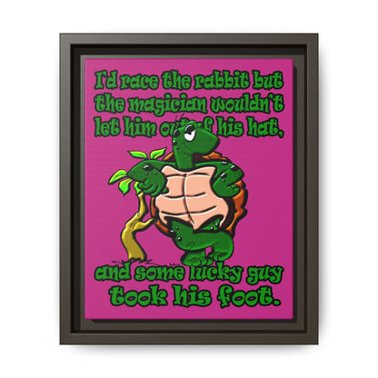 turtle race - framed canvas art (pink)