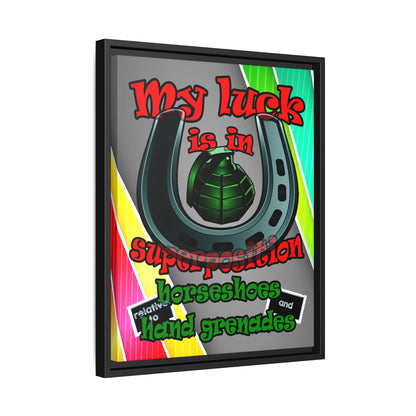 my luck - framed canvas art (rainbow split)