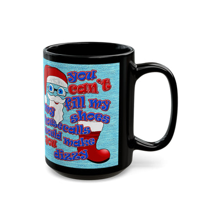 santa's shoes - Black Mug (faded dark blue)