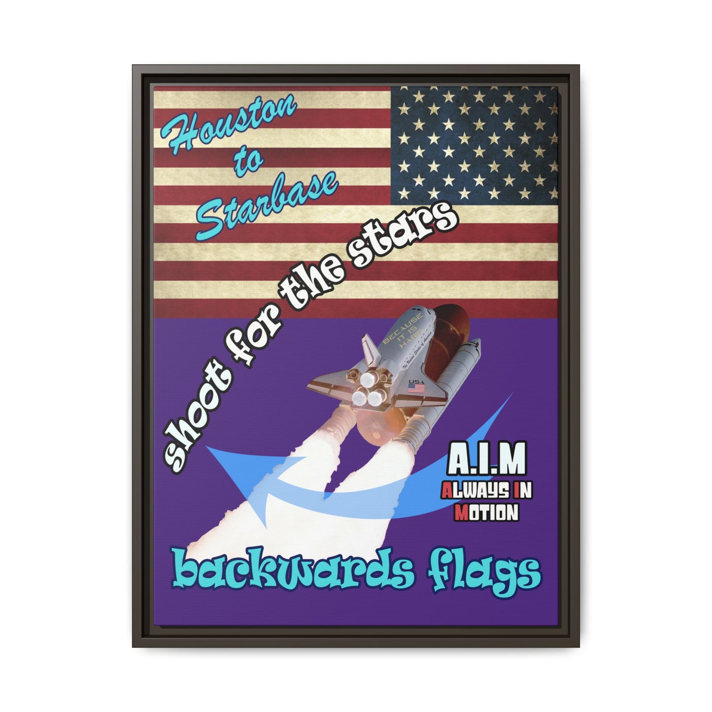 shoot for the stars - framed canvas art (purple)