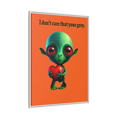 I don't care that your grey - framed canvas art (orange)