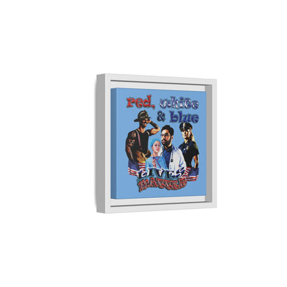 rw&b lives matter - framed canvas art (light blue)