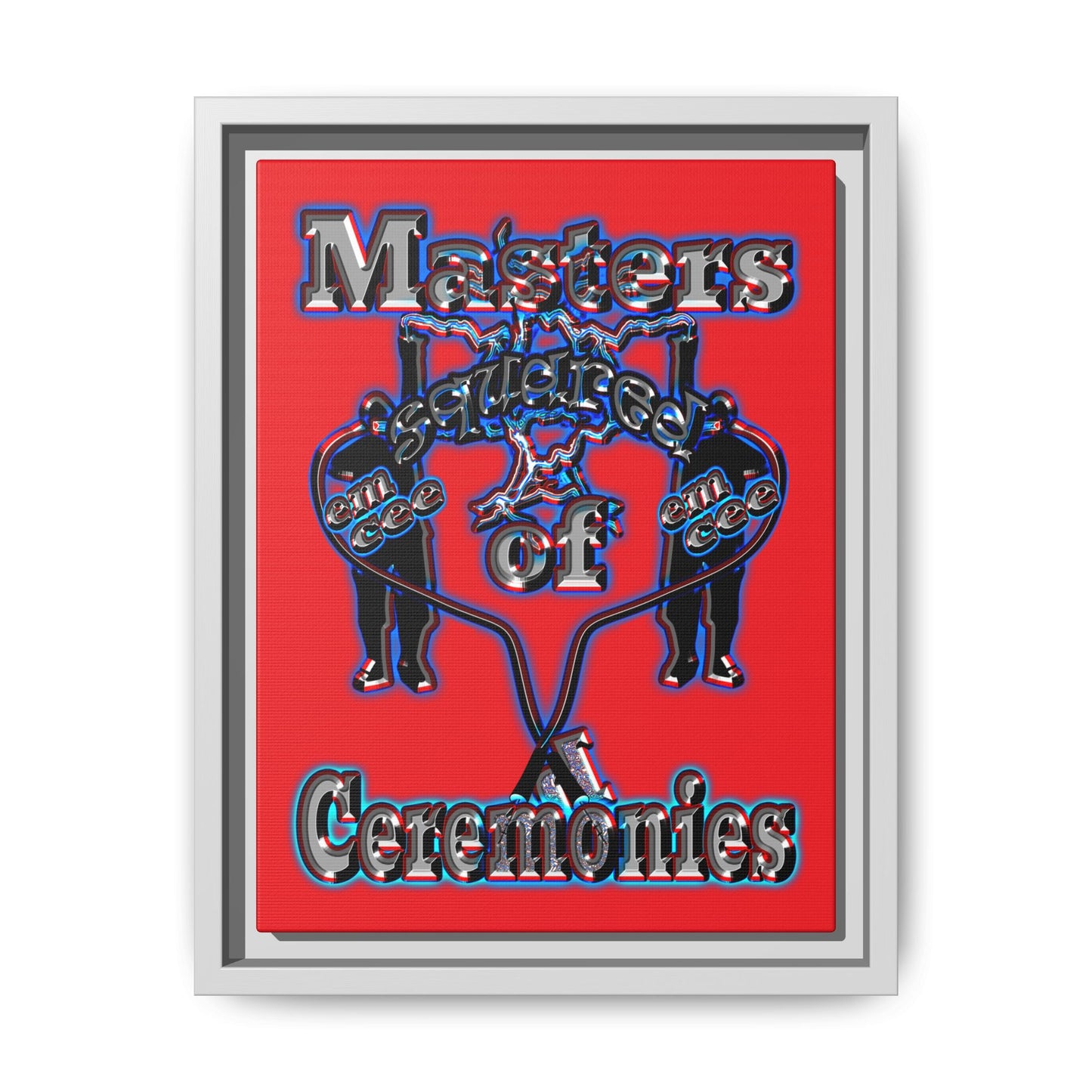 em cee squared - framed canvas art (red)