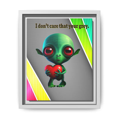 I don't care that your grey - framed canvas art (rainbow split)
