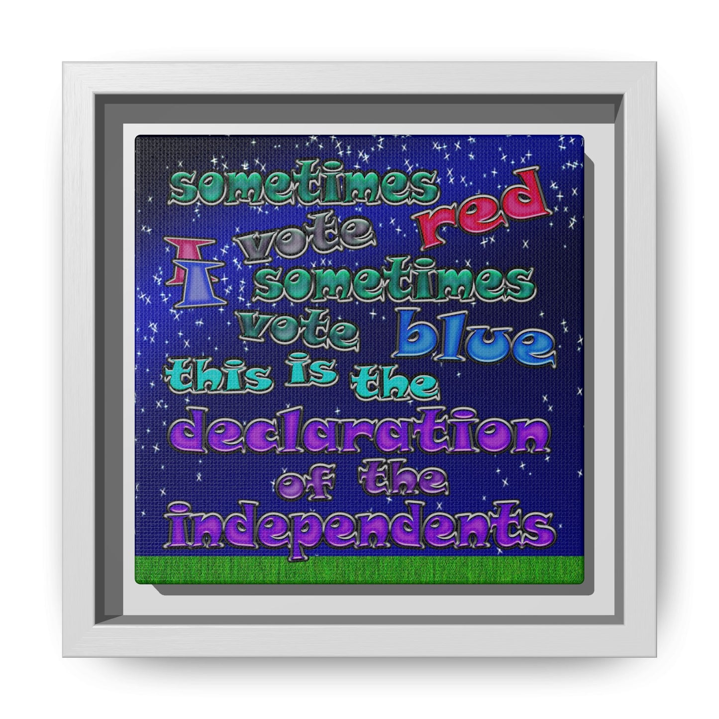declaration of the independents - framed canvas art ('snoops' background)