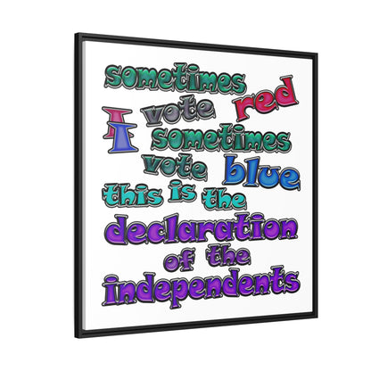 declaration of the independents - framed canvas art (white)