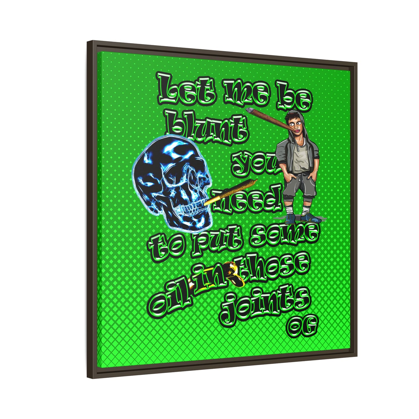 og - framed canvas art (logo green)