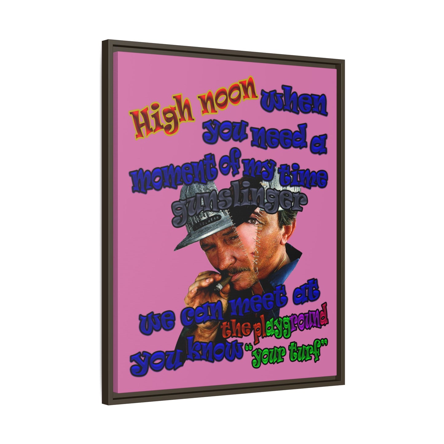 high noon - framed canvas art (light pink)