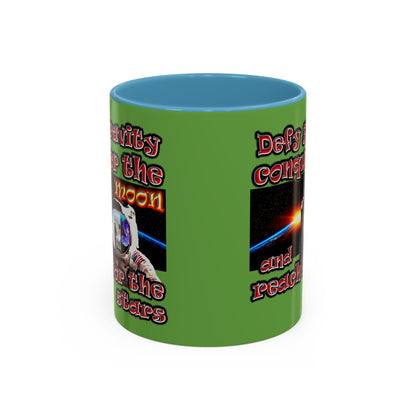defy conquer reach - Accent Mug (green)