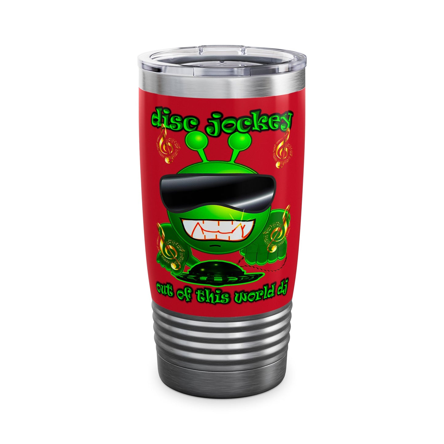 disc jockey - Ringneck Tumbler, 20oz (dark red)