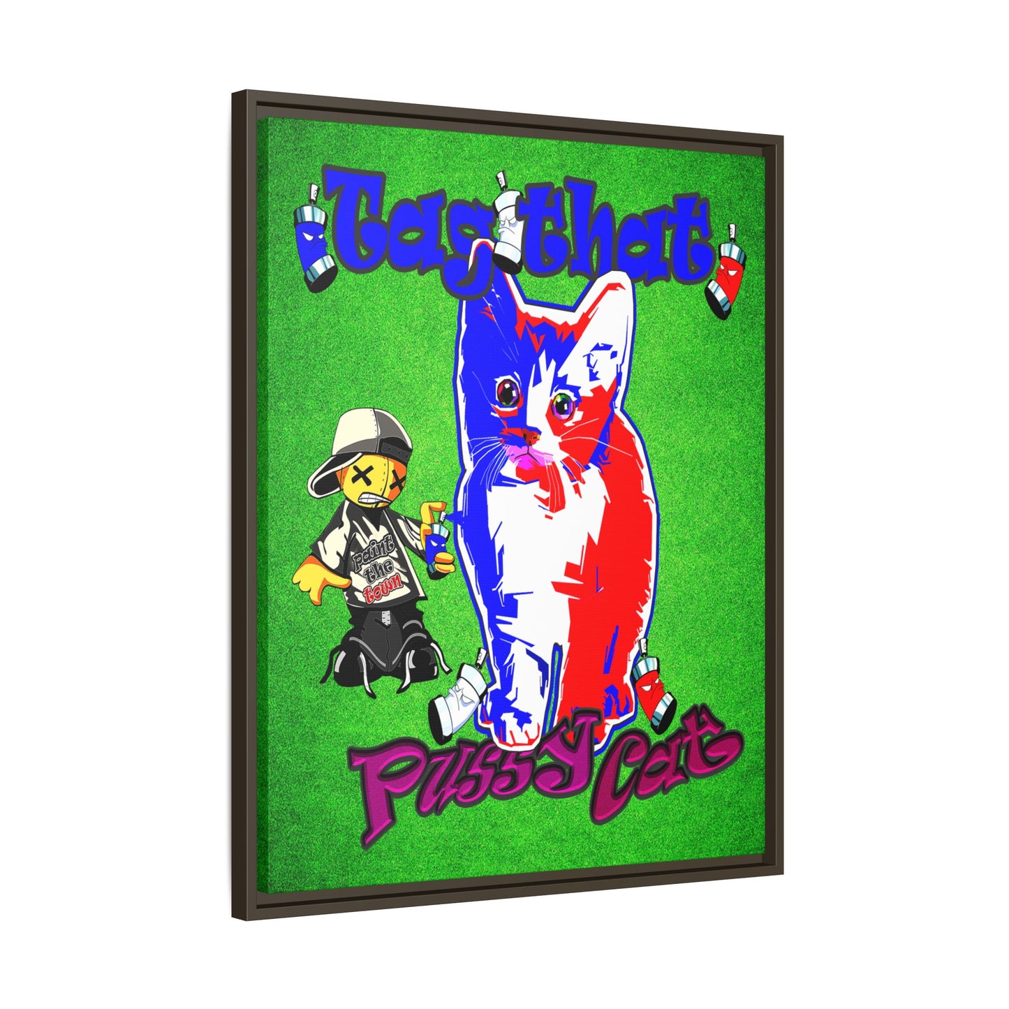 tag that - framed canvas art (green turf)
