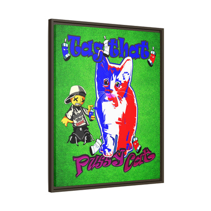 tag that - framed canvas art (green turf)