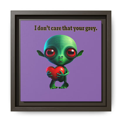 I don't care that your grey - framed canvas art (light purple)