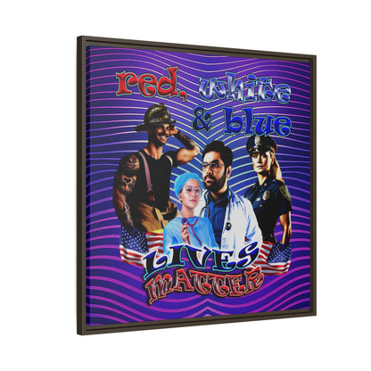 rw&b lives matter - framed canvas art (purple wave)