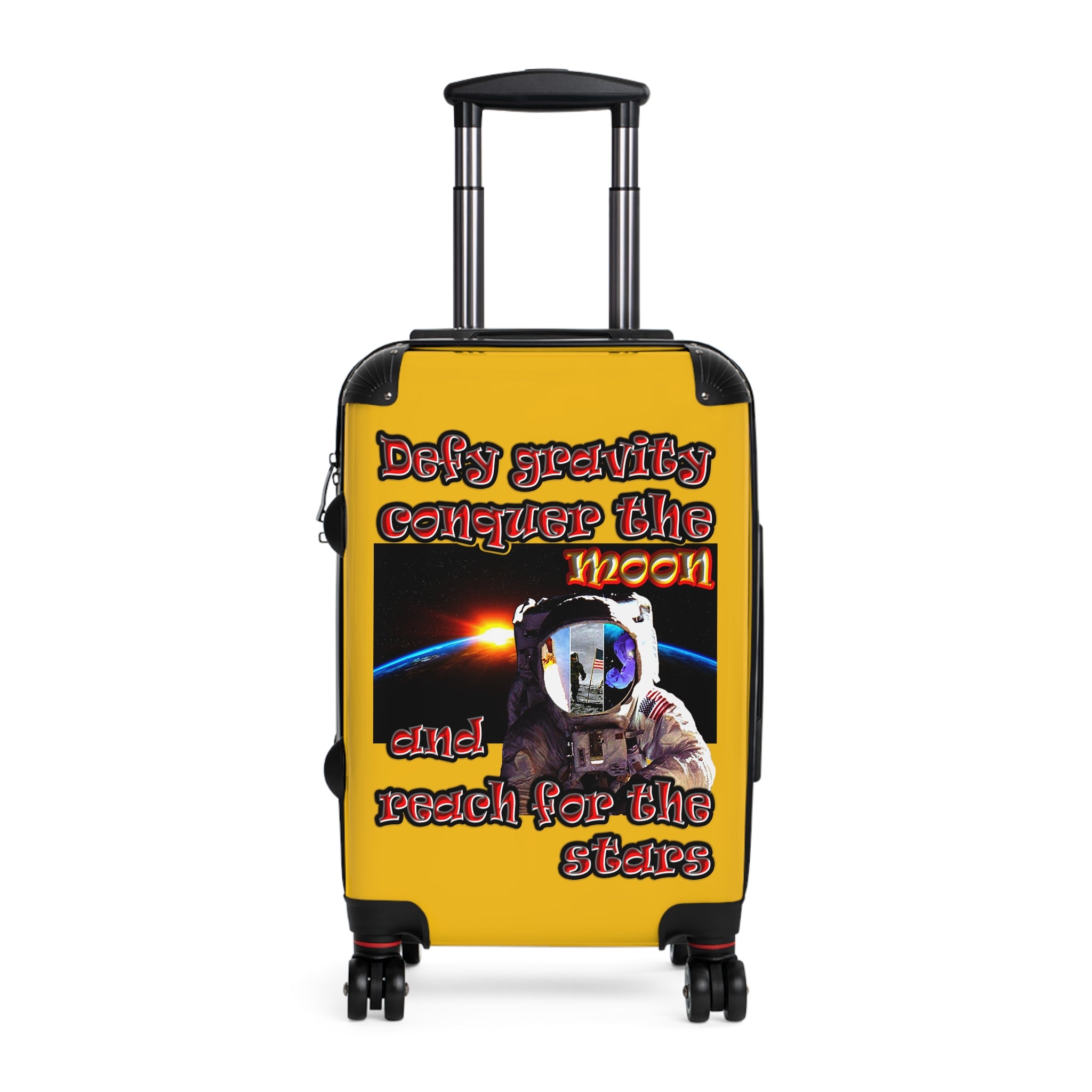 defy conquer reach - suitcase (yellow)