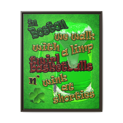celtics logo - framed canvas art (green turf)