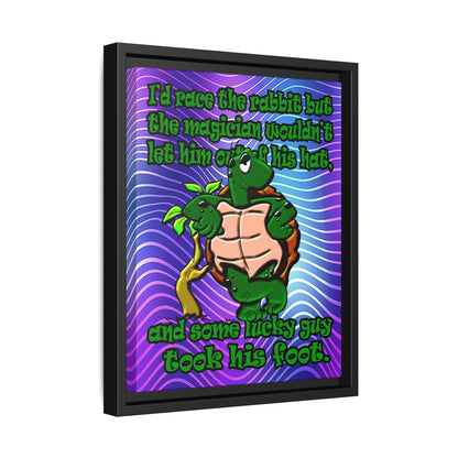 turtle race - framed canvas art (purple wave)