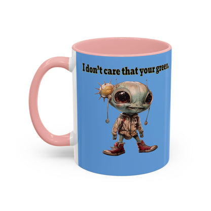 I don't care that your grey - Accent Mug (light blue)
