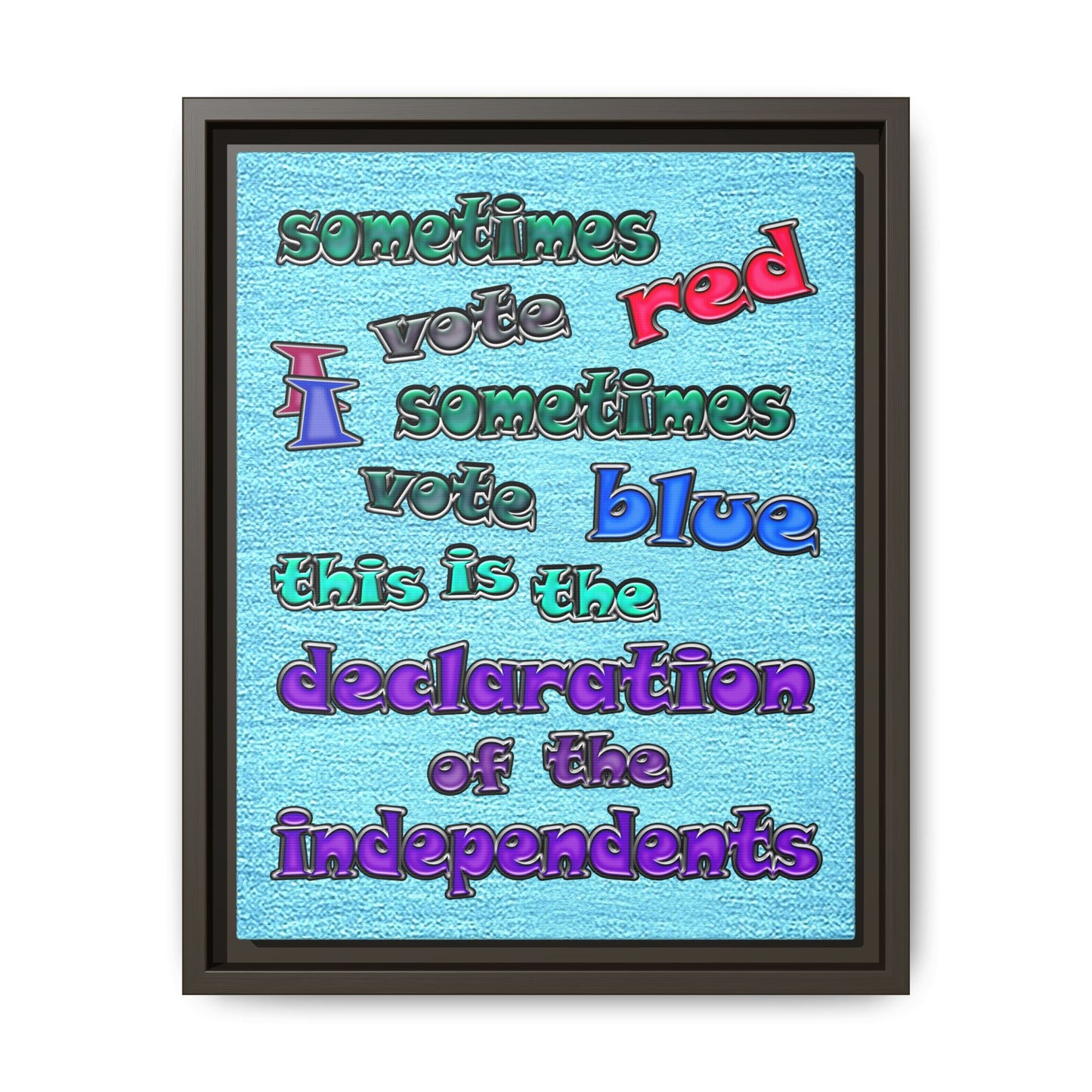 declaration of the independents - framed canvas art (faded blue)