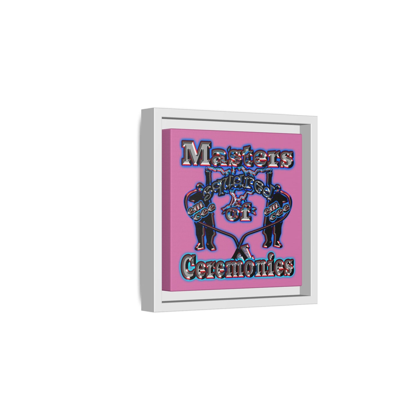 em cee squared - framed canvas art (light pink)