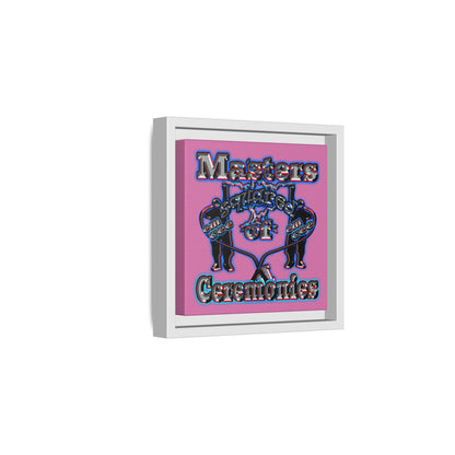 em cee squared - framed canvas art (light pink)