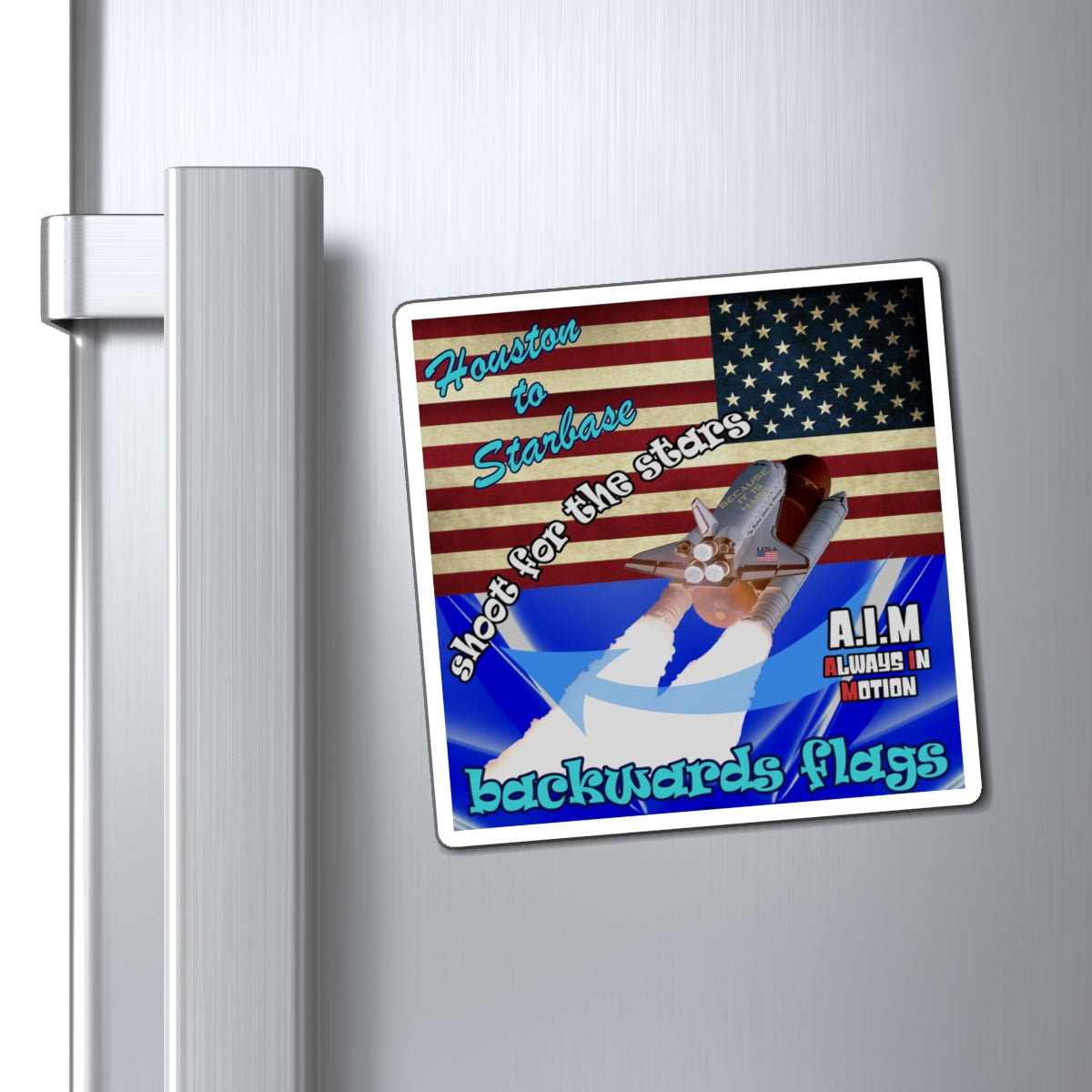 shoot for the stars - Magnets - (blue-white wave)