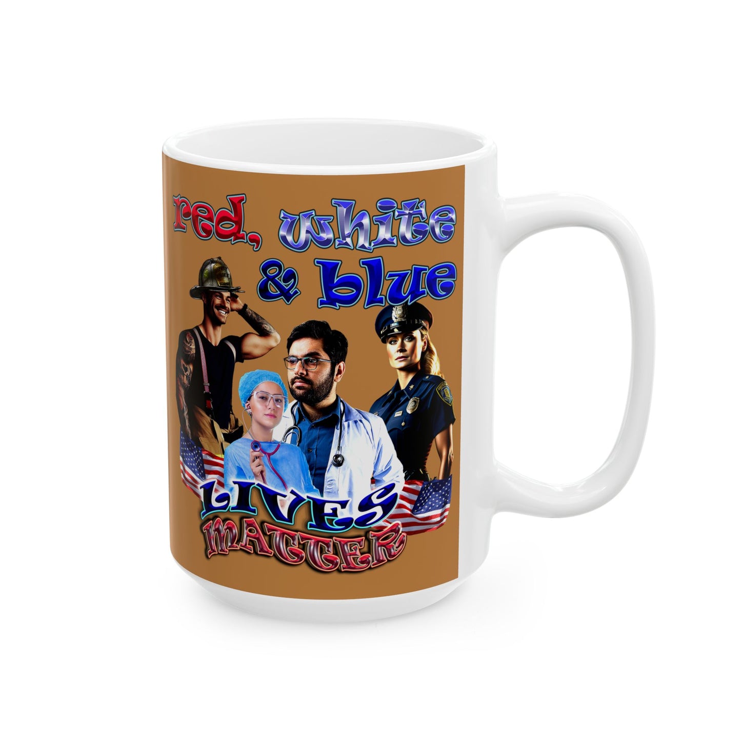 rw&b lives matter - White Mug (light brown)