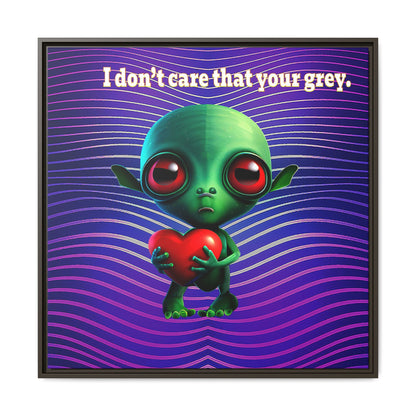 I don't care that your grey - framed canvas art (purple wave)