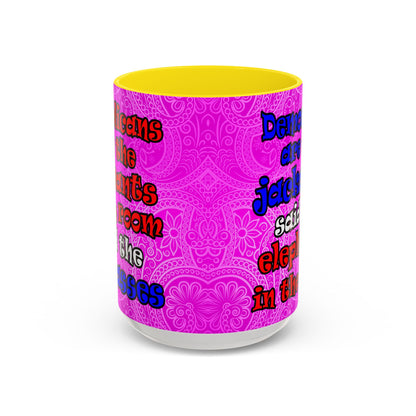 donkeys and elephants - Accent Mug (pink swirl)