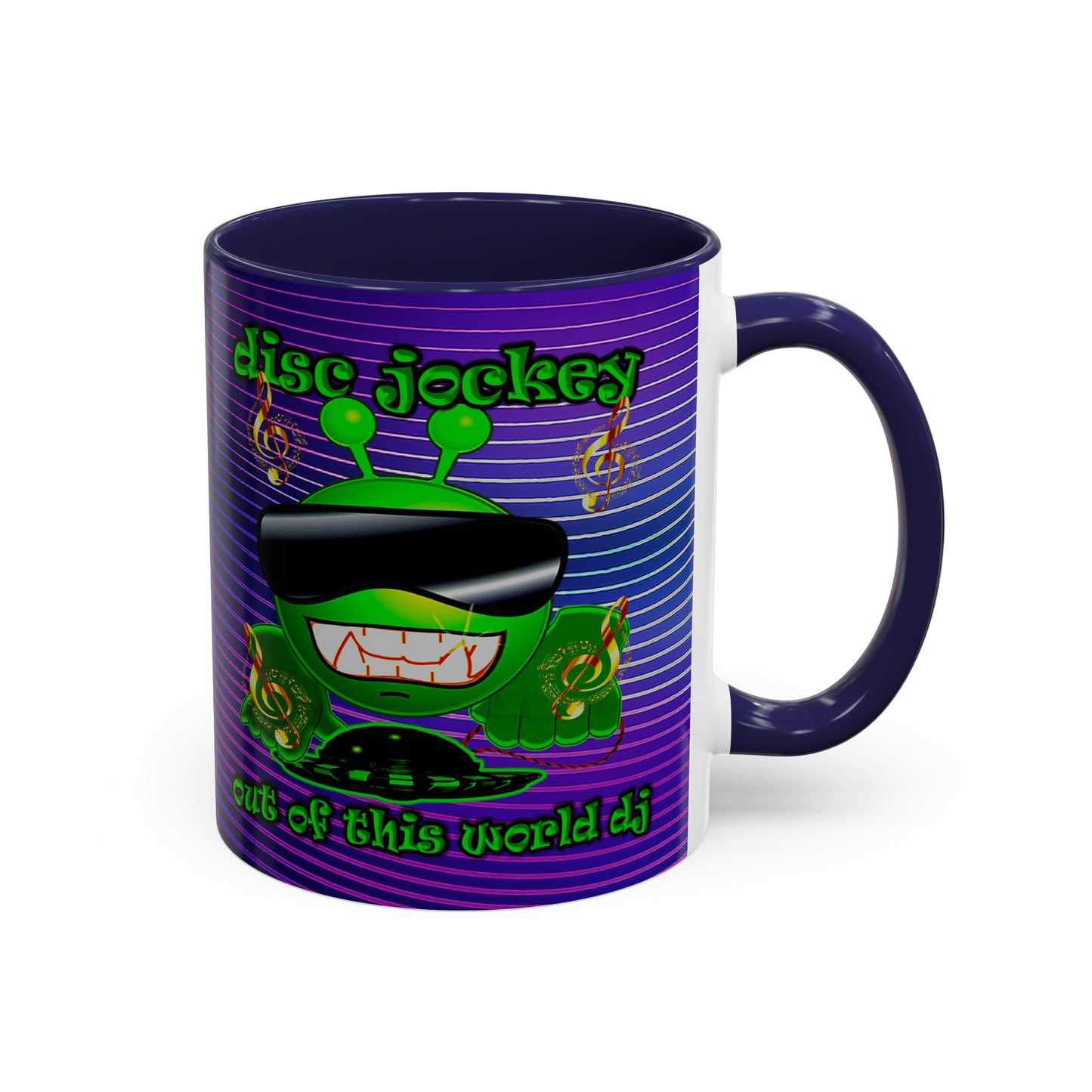 disc jockey - Accent Mug (purple wave)