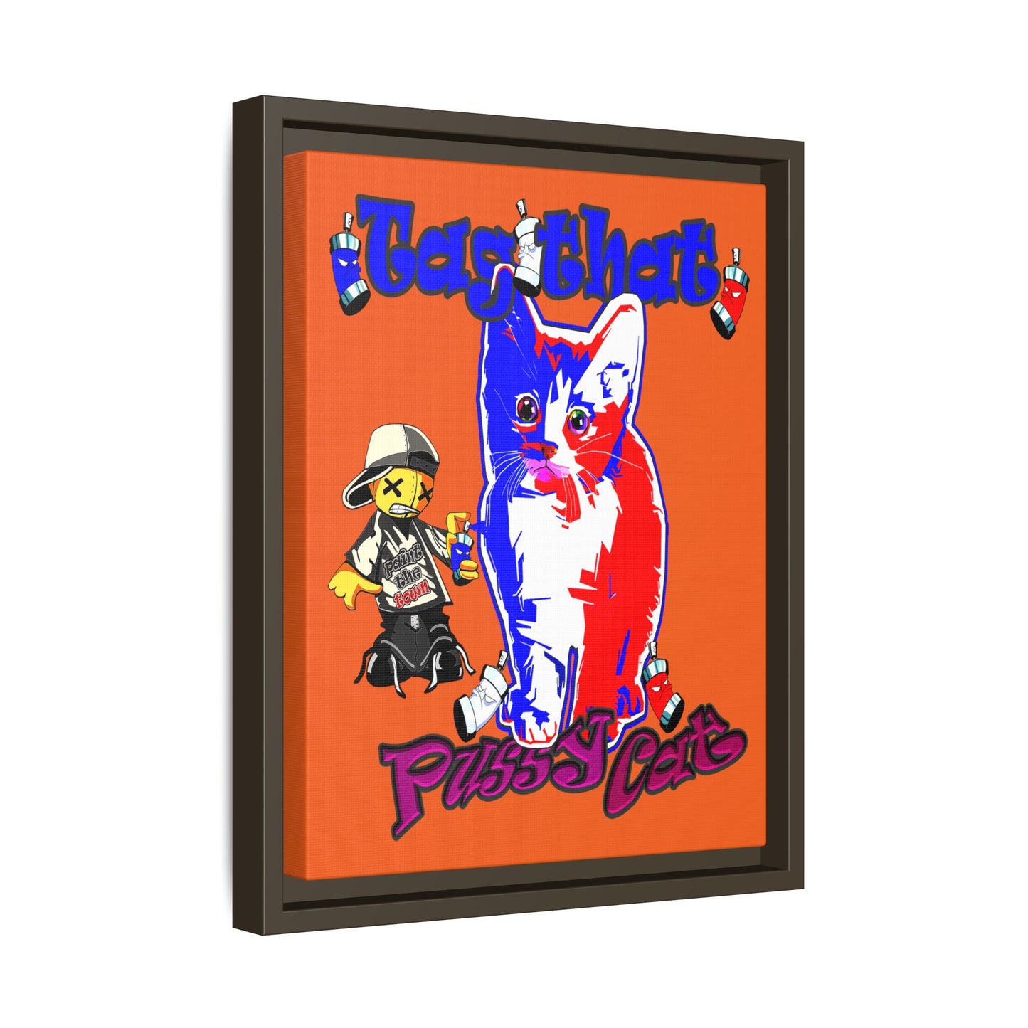 tag that - framed canvas art (orange)