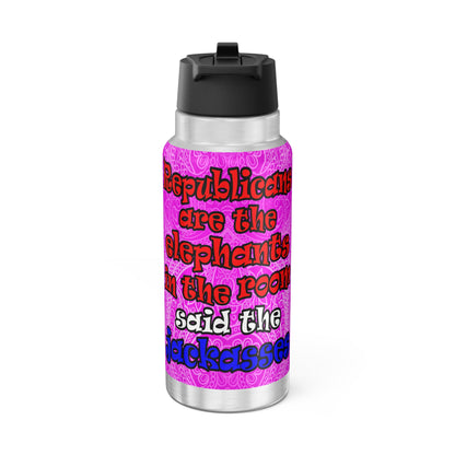 donkeys and elephants - Gator Tumbler, 32oz  (pink swirl)
