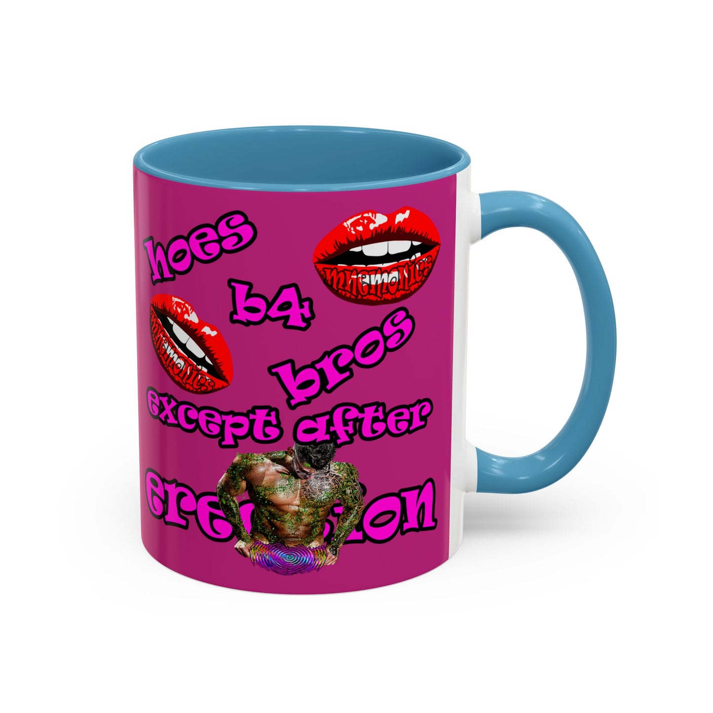 hoes b4 bros - Accent Mug (pink)